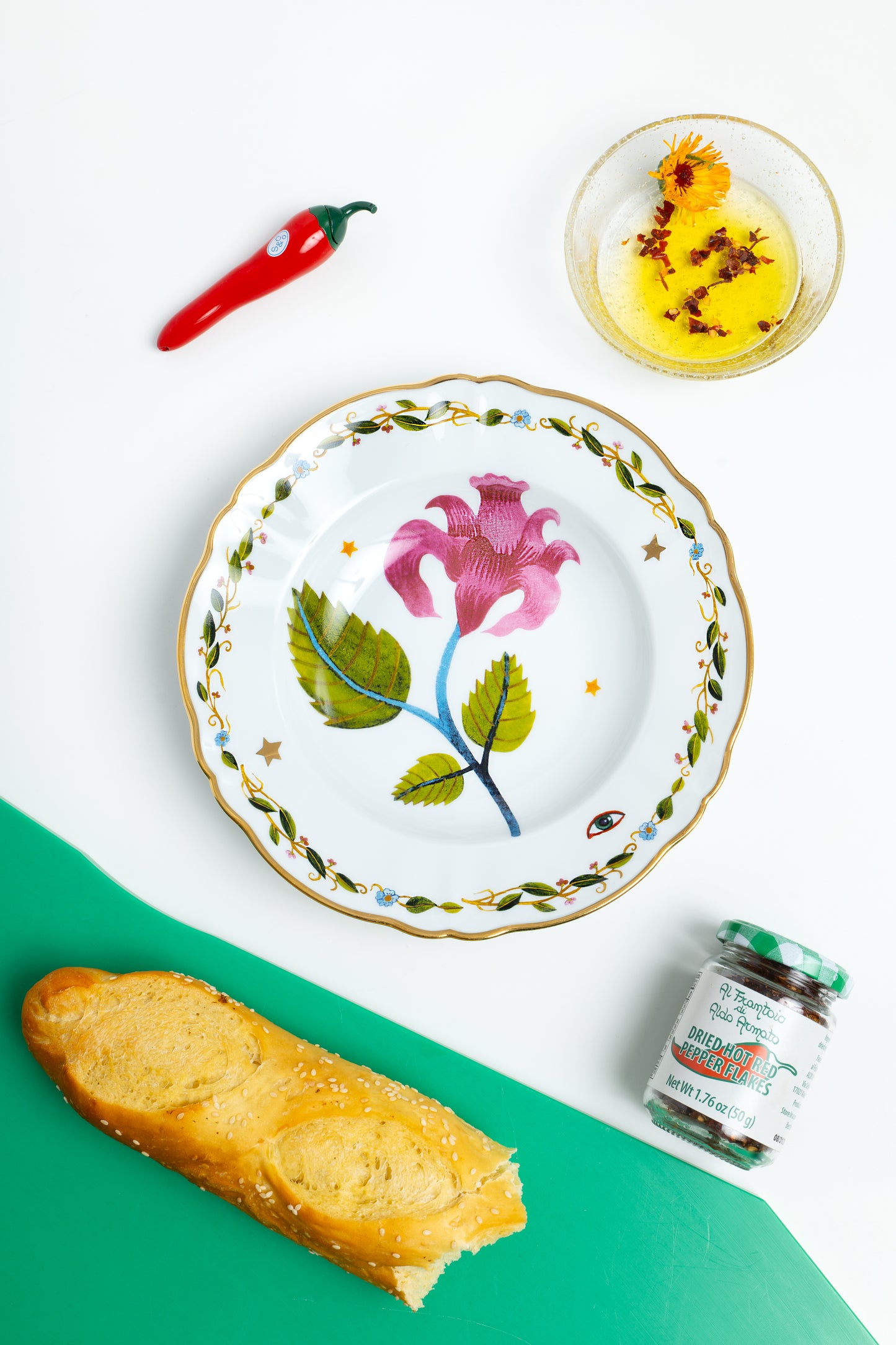 Pink Flower Deep Plate