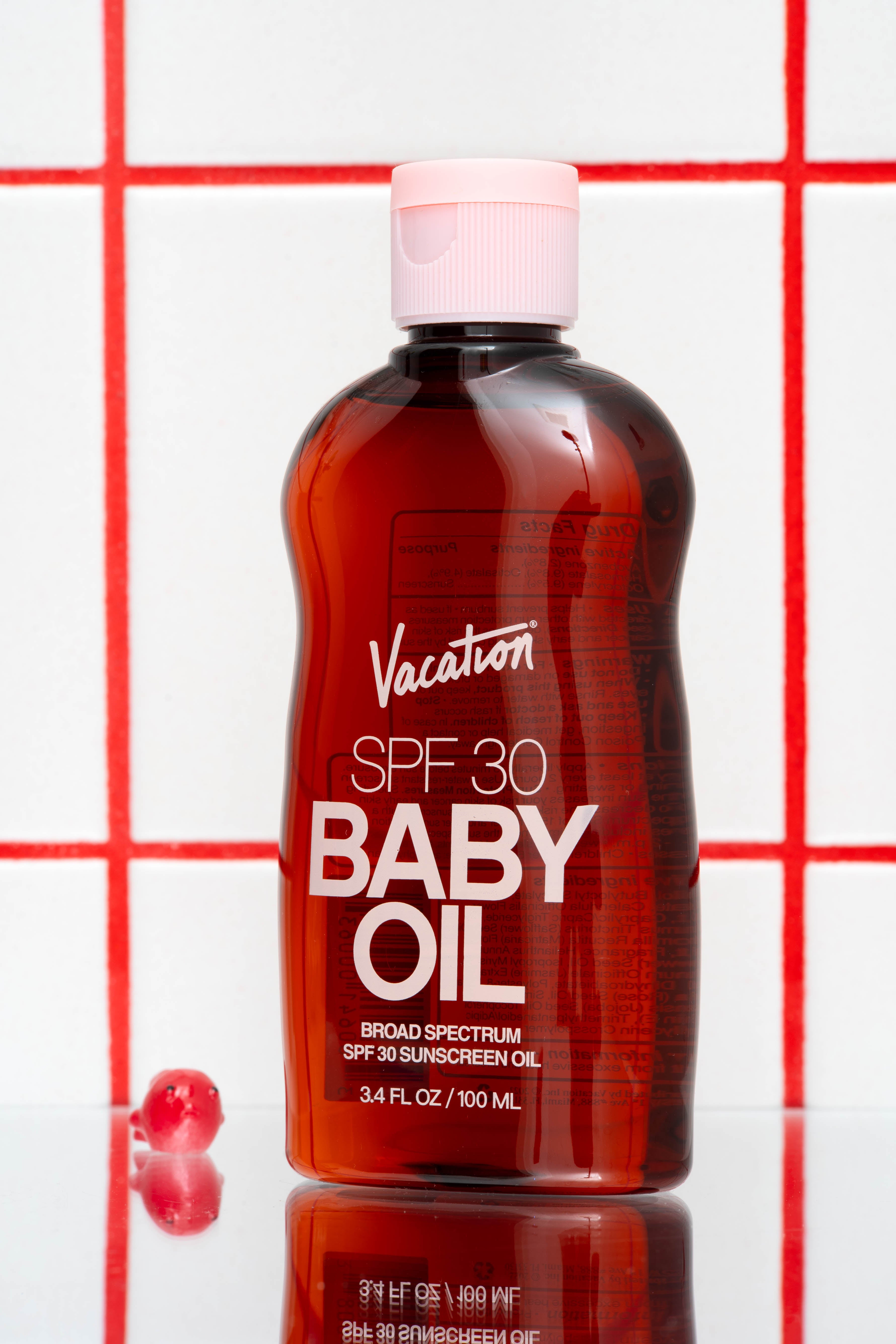 Baby oil as store sunscreen