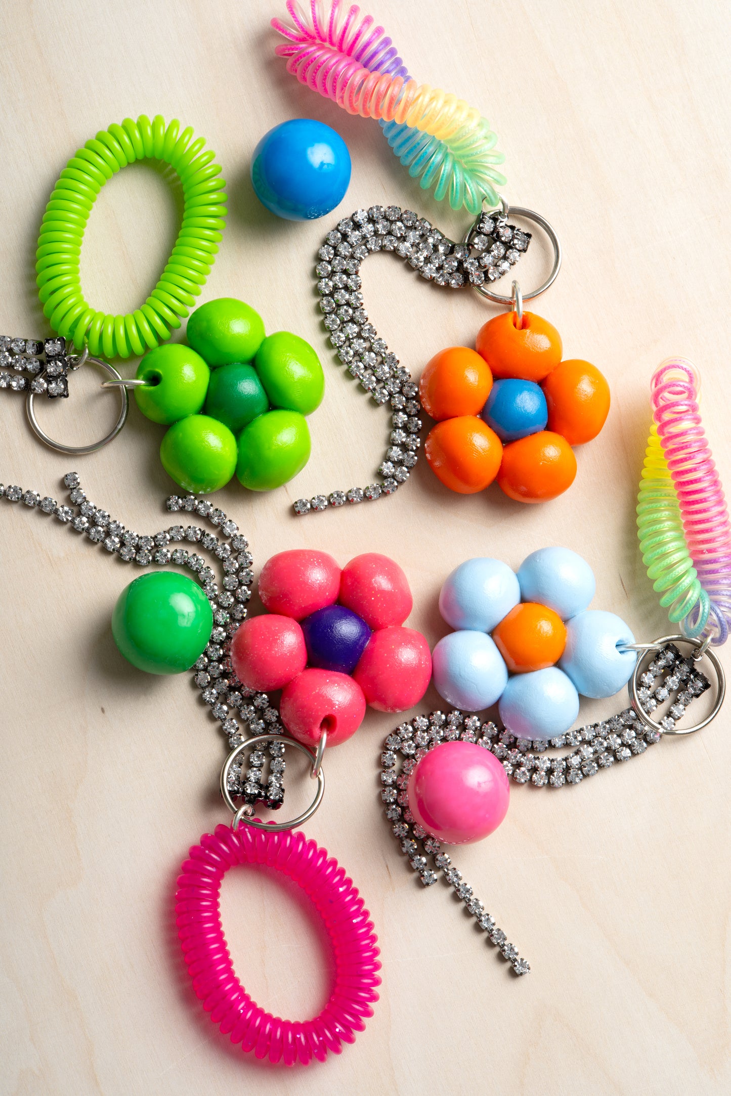 Flower Balloon Keychain Bracelet