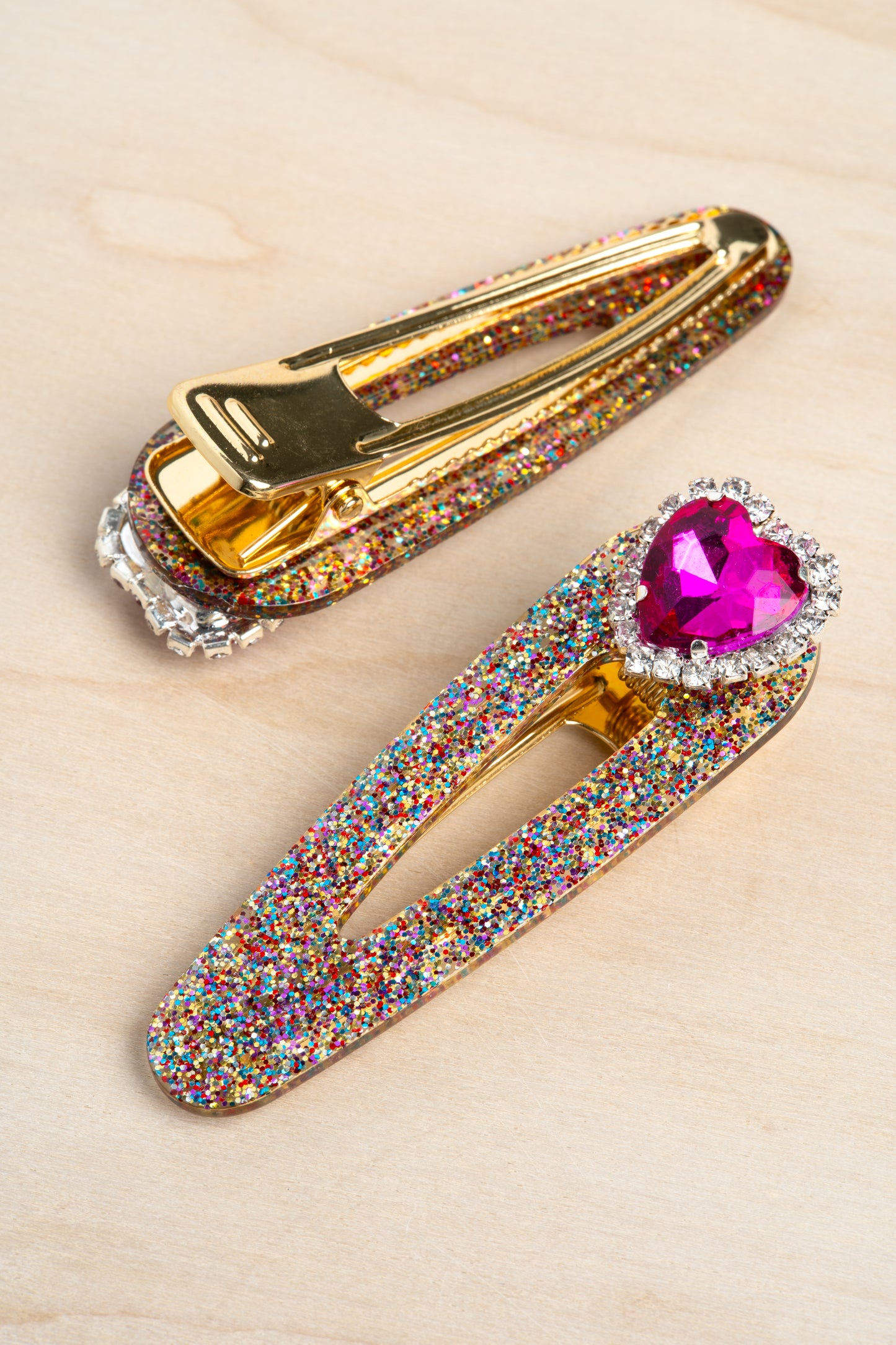 Rhinestone Heart Clip