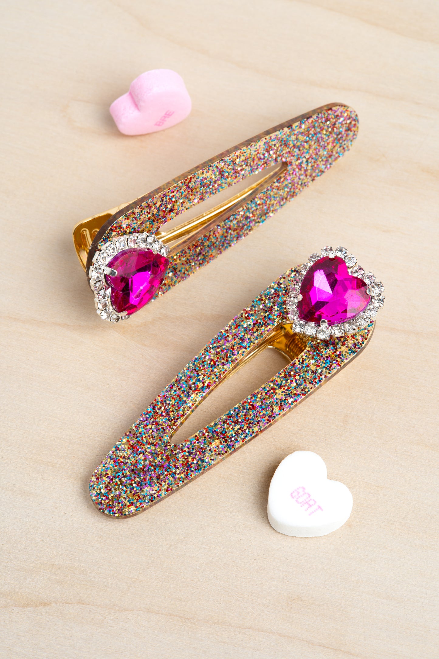 Rhinestone Heart Clip